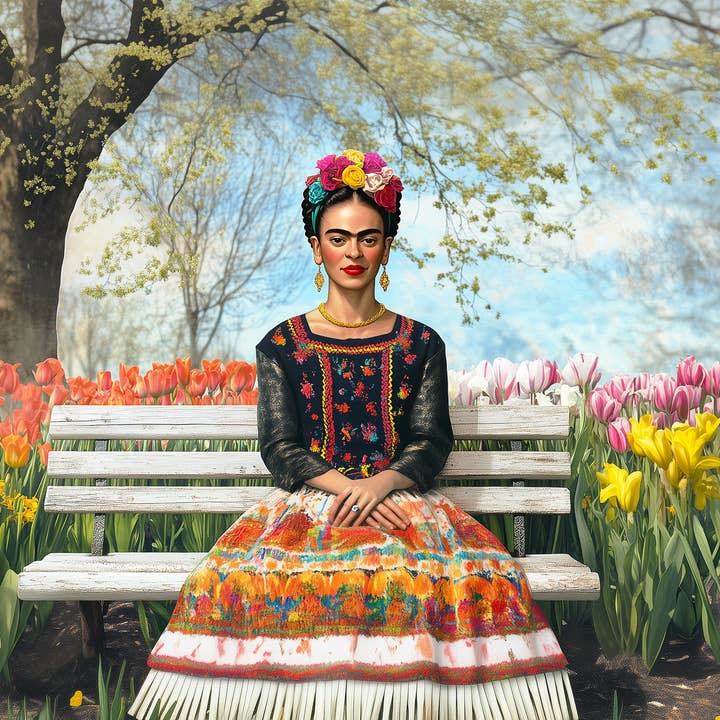 Fripperies - Venta al por mayor Tarjeta postal - Frida Kahlo: Estado de ánimo primaveral | Tarjeta Fripperies