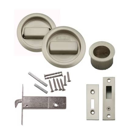 Rundt skyllehåndtagssæt med lås - Satin Nikkel for engroshandel hos Diybasket