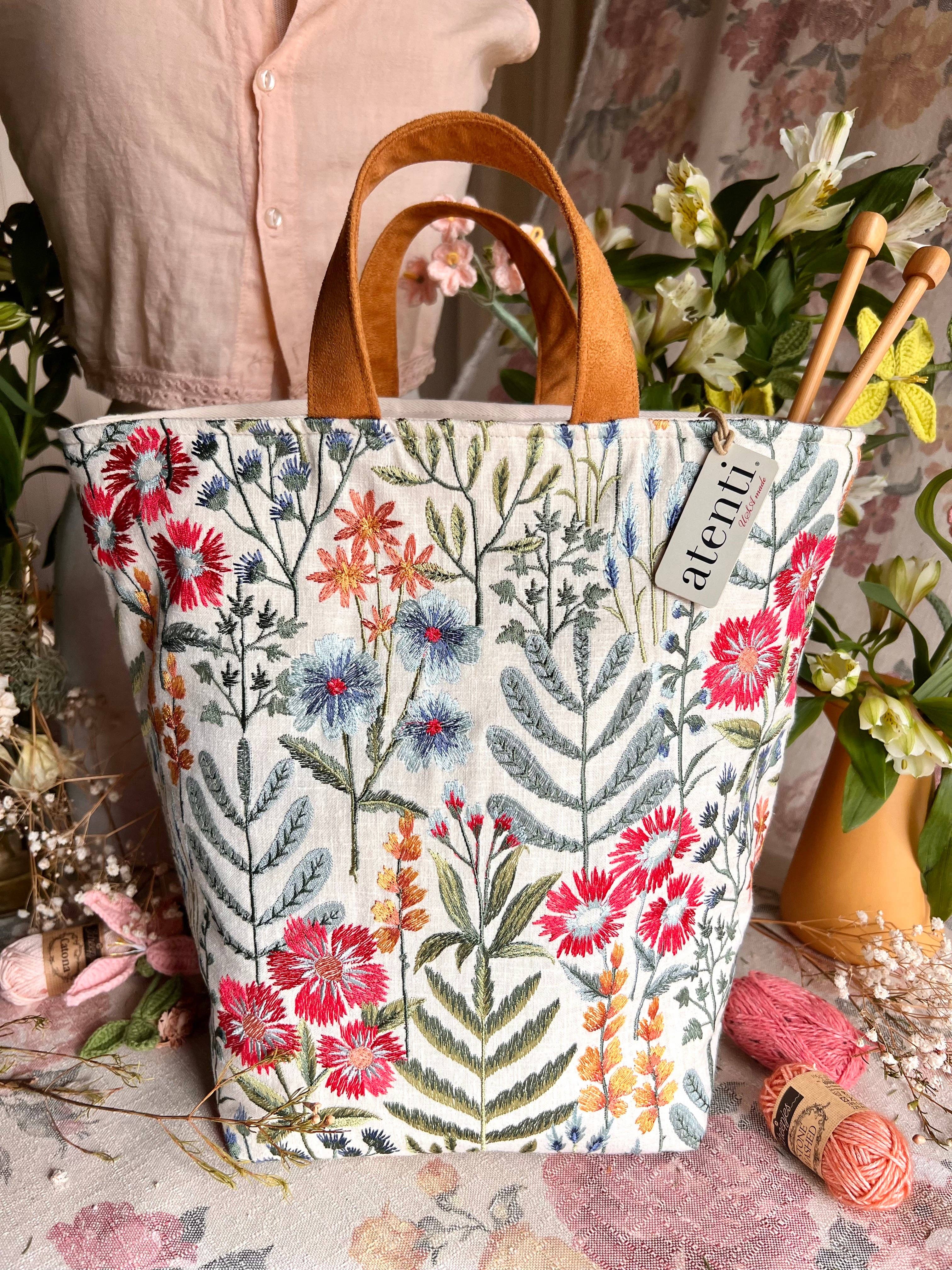 Atenti – Großhandel Tragetasche – Damen – Projekt-Tasche für Stricken und Häkeln: Wildflower Hope von Atenti12