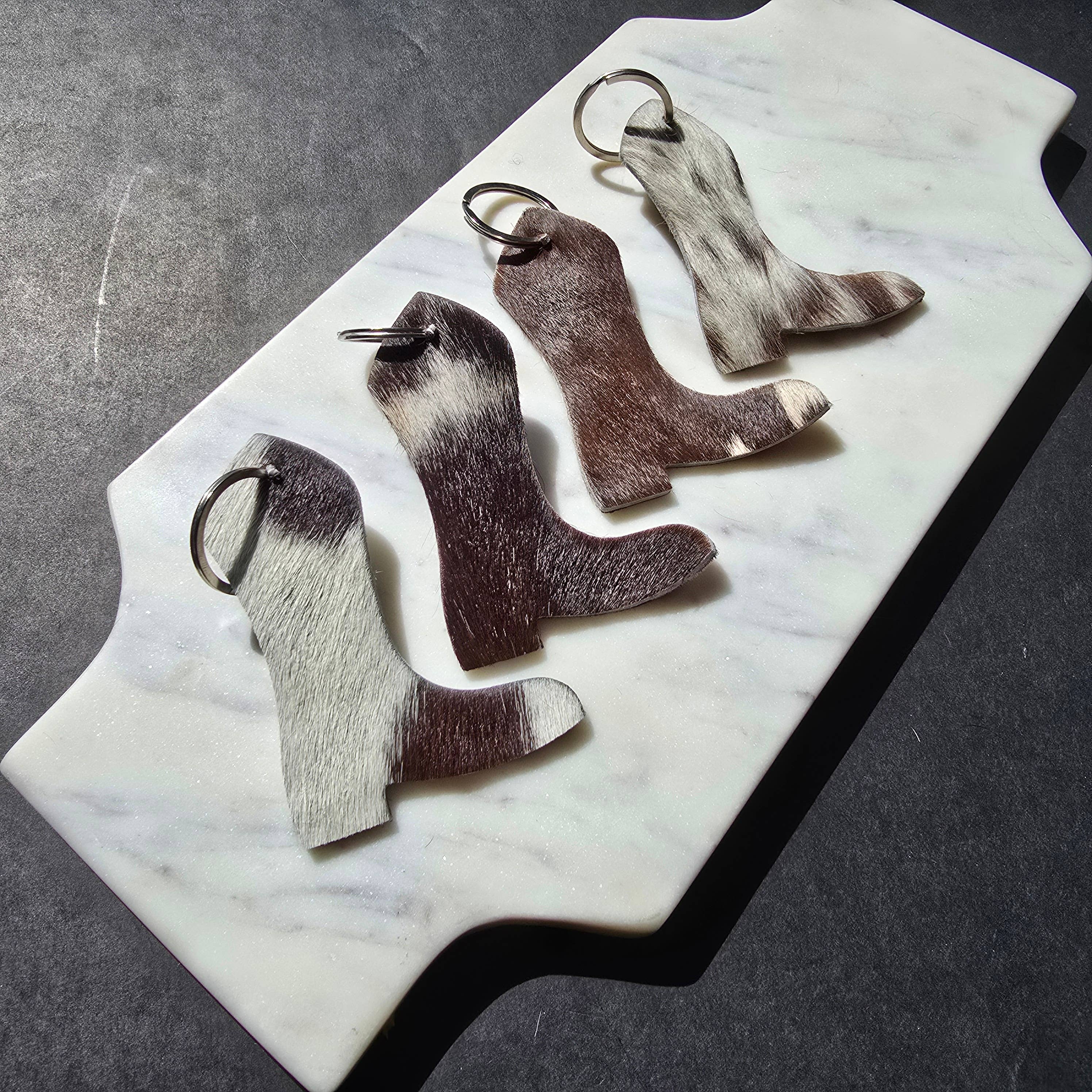 Ranchers Closet - Wholesale Keychain - Women's - 10 pcs. Genuine Cowhide Boot Keychain – Handmade Hair-On8