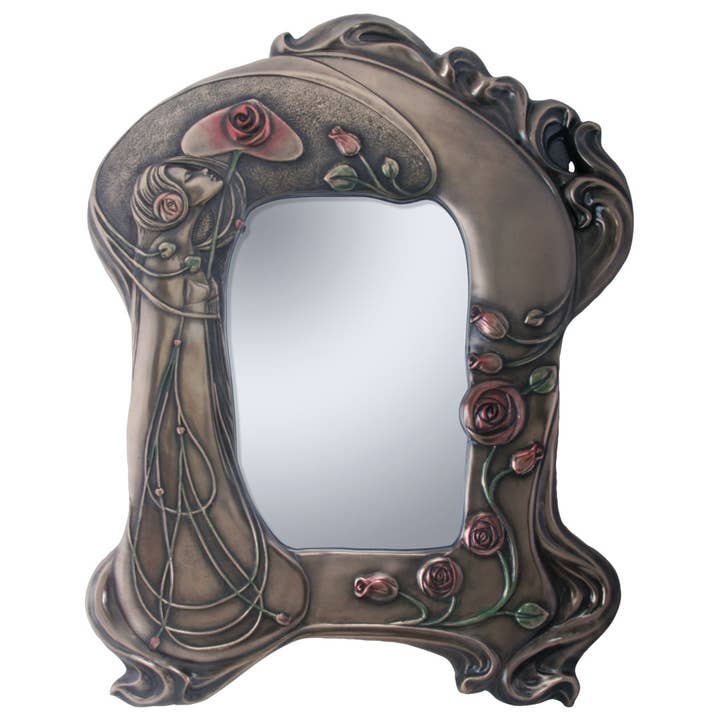 Art Nouveau Rose Mirror for wholesale by Pacific Trading