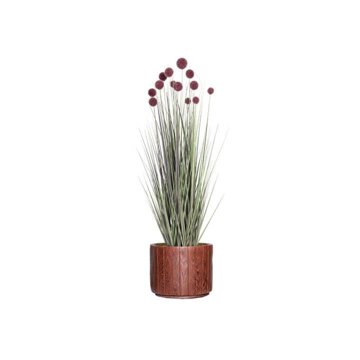 53" Grama Pampas Vermelha Artificial em Plantador por atacado de Vintage Home
