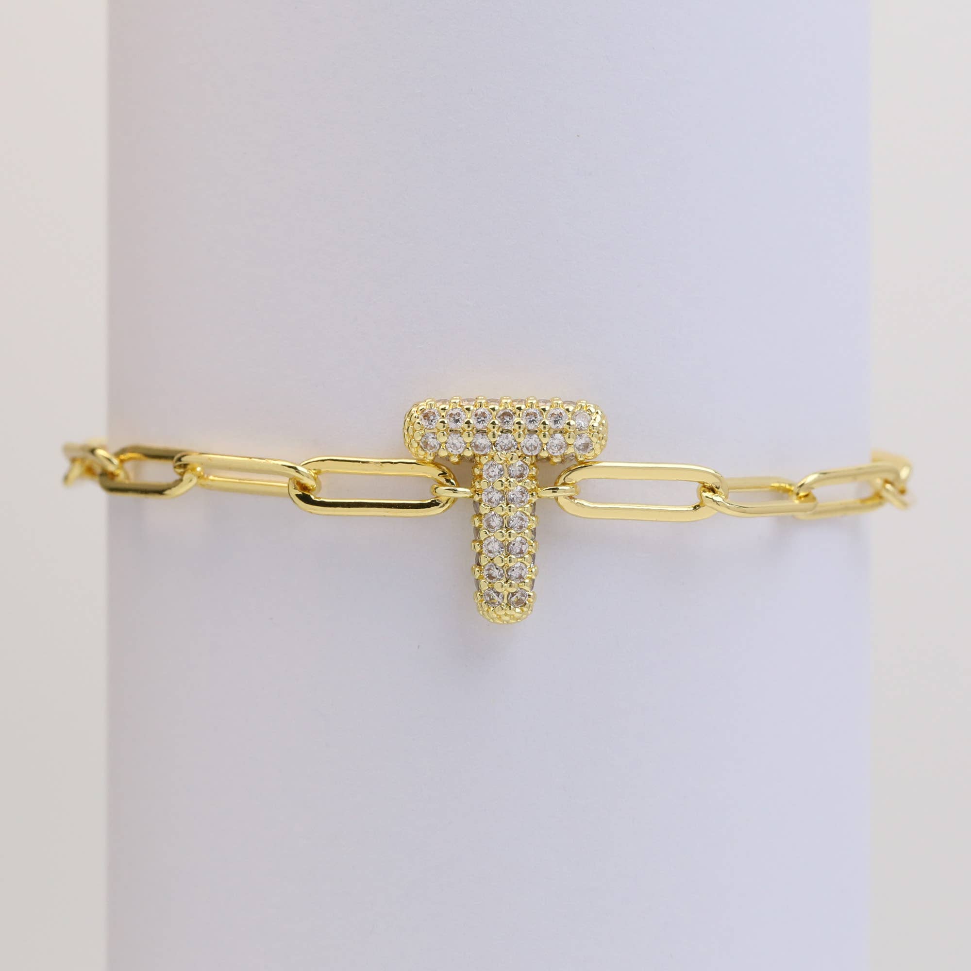 Savvy Bling - Vente Bracelets à breloques/pendentifs - Bracelet à bulles initiales en CZ19