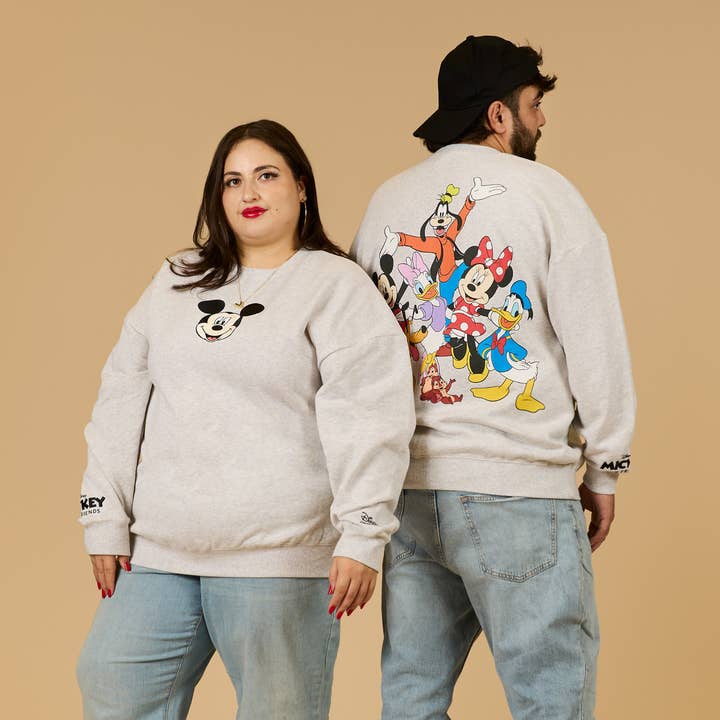 Mickey and Friends Drop Sleeve Crewneck for wholesale by Cakeworthy