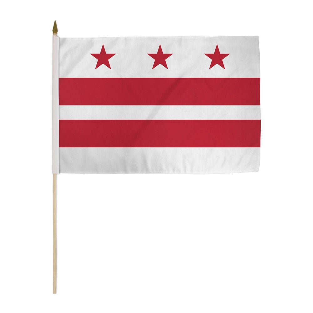 Flags Importer - Wholesale Flag - Washington DC 12x18in Stick Flag0
