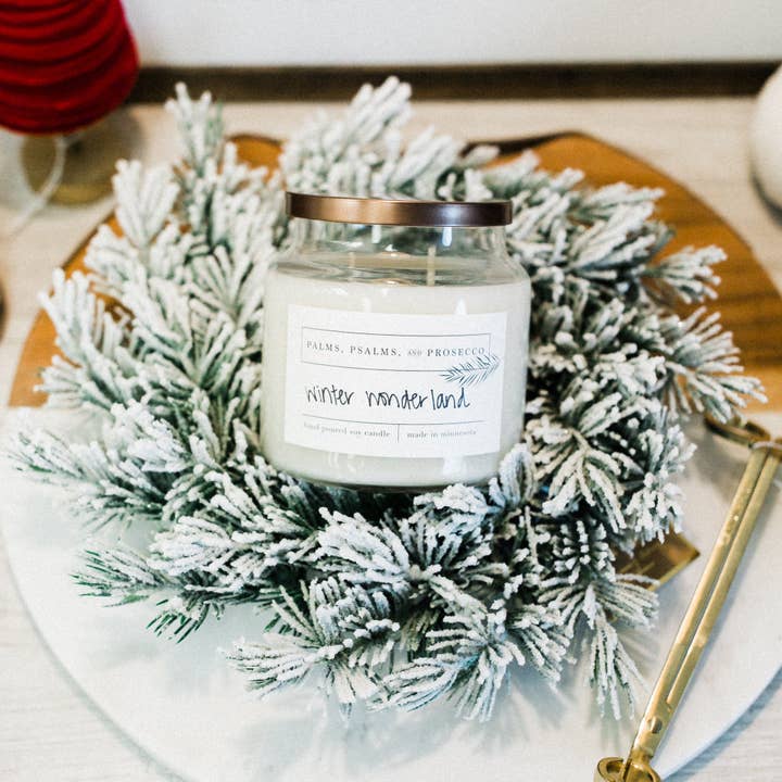Winter Wonderland Soy Candle for wholesale by Palms, Psalms, & Prosecco