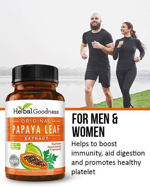 Herbal Goodness – wholesale Oral supplement/vitamin – Papaya Leaf Extract - Capsules 600mg-10X Strength7
