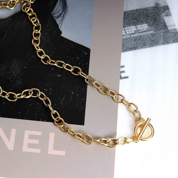 BestBeads&Beyond - Wholesale Link & Chain Necklace - Oval Link Chain Necklace with Toggle Clasp, sku#EF1613