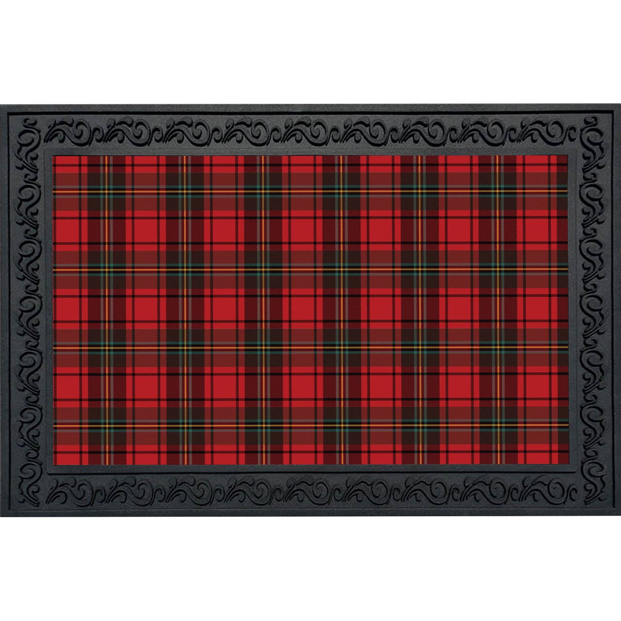 Briarwood Lane - Wholesale Door Mat - Holiday Plaid Doormat0
