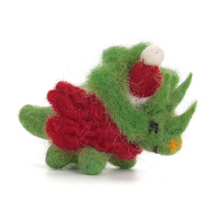 Christmas Dinosaur - Triceratops - Mini, 12 for wholesale by Amica Accessories Ltd