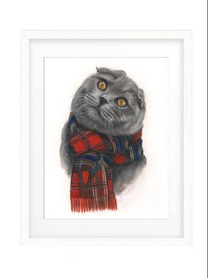 The Maclean Fold (Art Print) | Scottish Fold Cat for wholesale by Art by Lana Mathieson