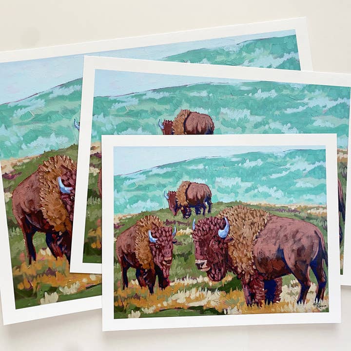 Fine Art Print Bison Pack of Three Sizes for wholesale by Mckenzie Kvalsten