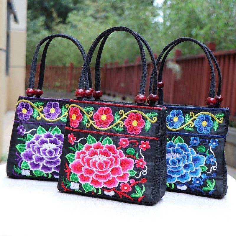 Plush Looks – wholesale Väska med handtag – Dam – Etnisk Broderad Handväska Lättvikts All-Season Klassisk5