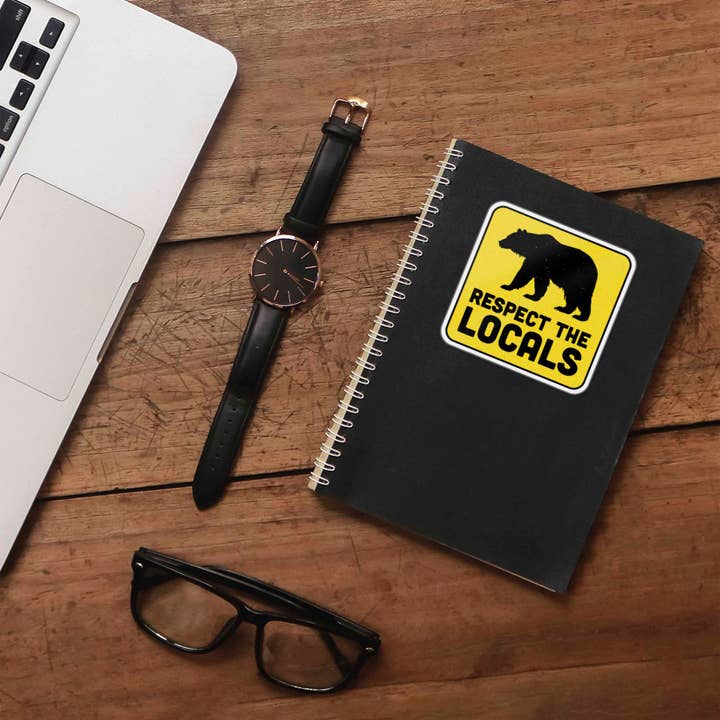 Sentinel Supply - Wholesale Sticker - Respect the Locals Bear Sticker - Funny Nature Decal3