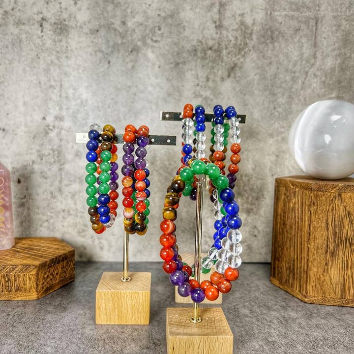 Gypsy Soul - Wholesale Beaded Bracelet - Genuine Gemstone Chakra Bracelets - 12 Pcs