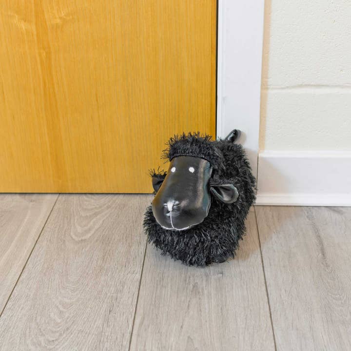 Febland - Venta al por mayor Topes para puertas - Tope de puerta de peluche Black Sheep1