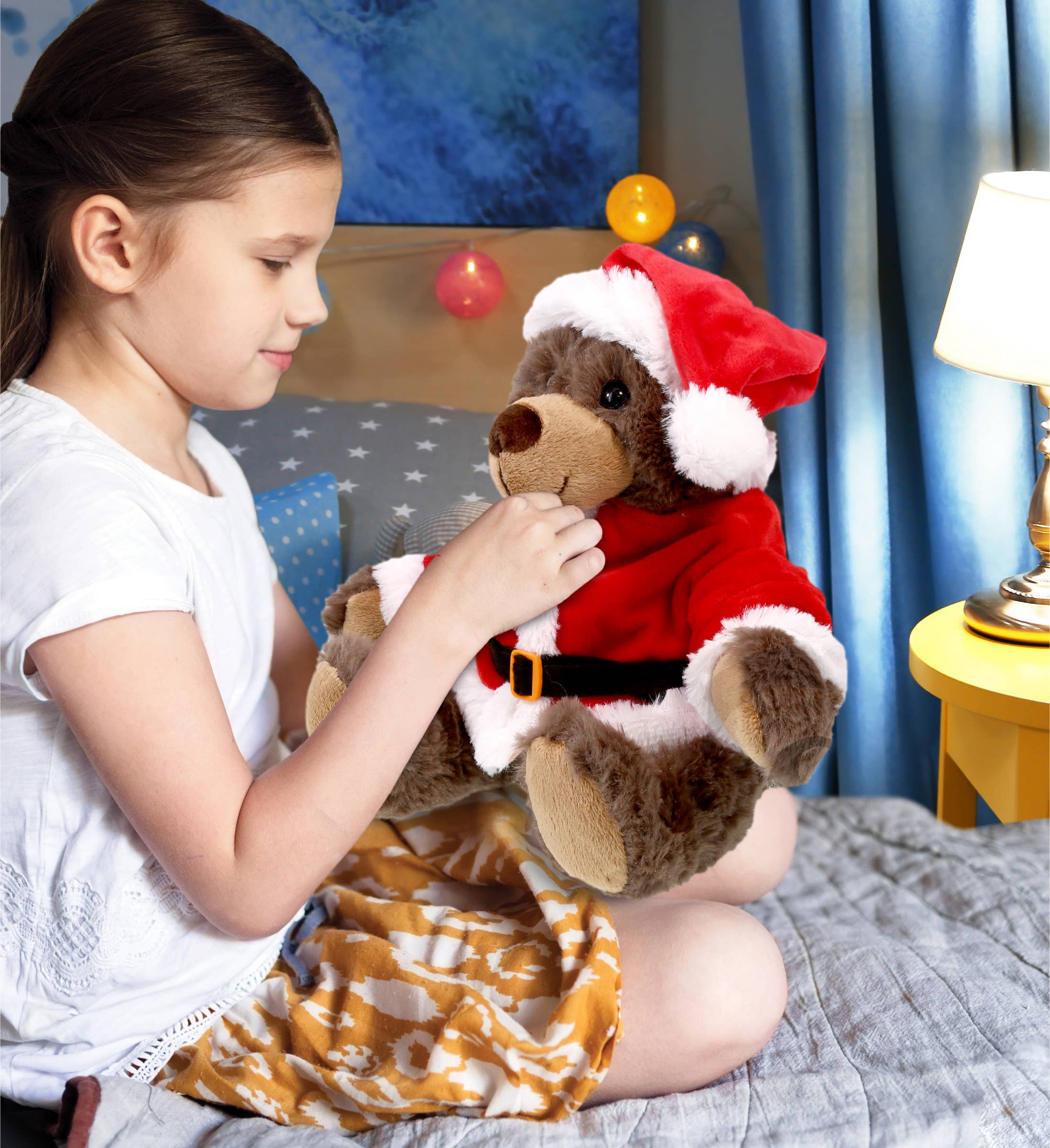 Cota Global - Wholesale Stuffed/Plush Toy - Kids & Baby - Super Soft Plush Santa Brown Bear with Red Plaid Hoodie6