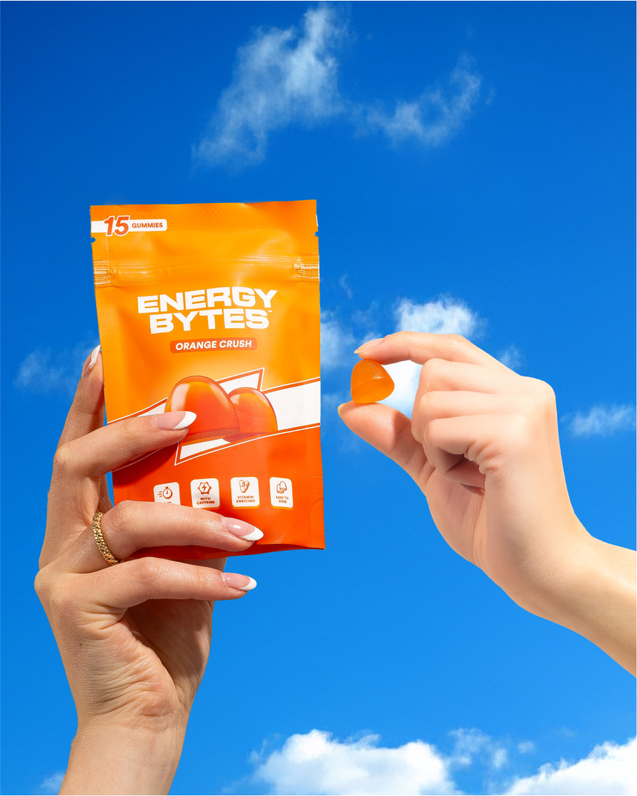 Energy Bytes – Suplemento/vitamina oral por atacado – Gomas de Cafeína Energy Bytes | Orange Crush | Pacote com 11