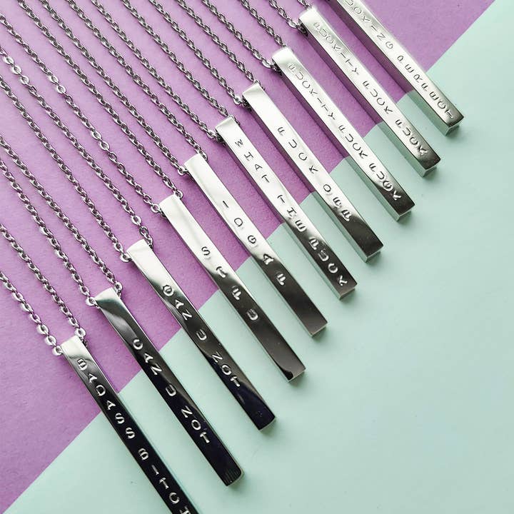 Swear Word Necklaces, Stainless Steel, Hand Stamped for wholesale by Potty Mouth Studio