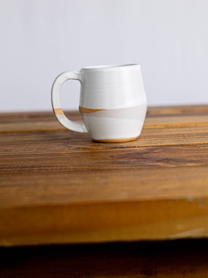 Handmade Criss-Cross Angled Mug – Unique Ceramic Kitchenware for wholesale by Hands On Ceramics