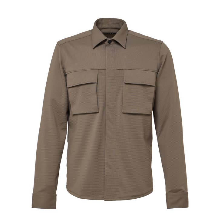 Olive Textured Performance Shirt Jacket for wholesale by American Heritage