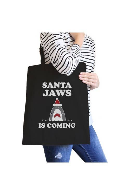 365 In Love - Wholesale Tote Bag - Women's - Santa Jaws Is Coming Canvas Bag0