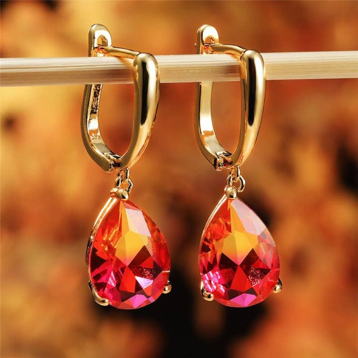 BI-COLOR TOPAZ DANGLING EARRINGS (PAIR) for wholesale by Ashlen