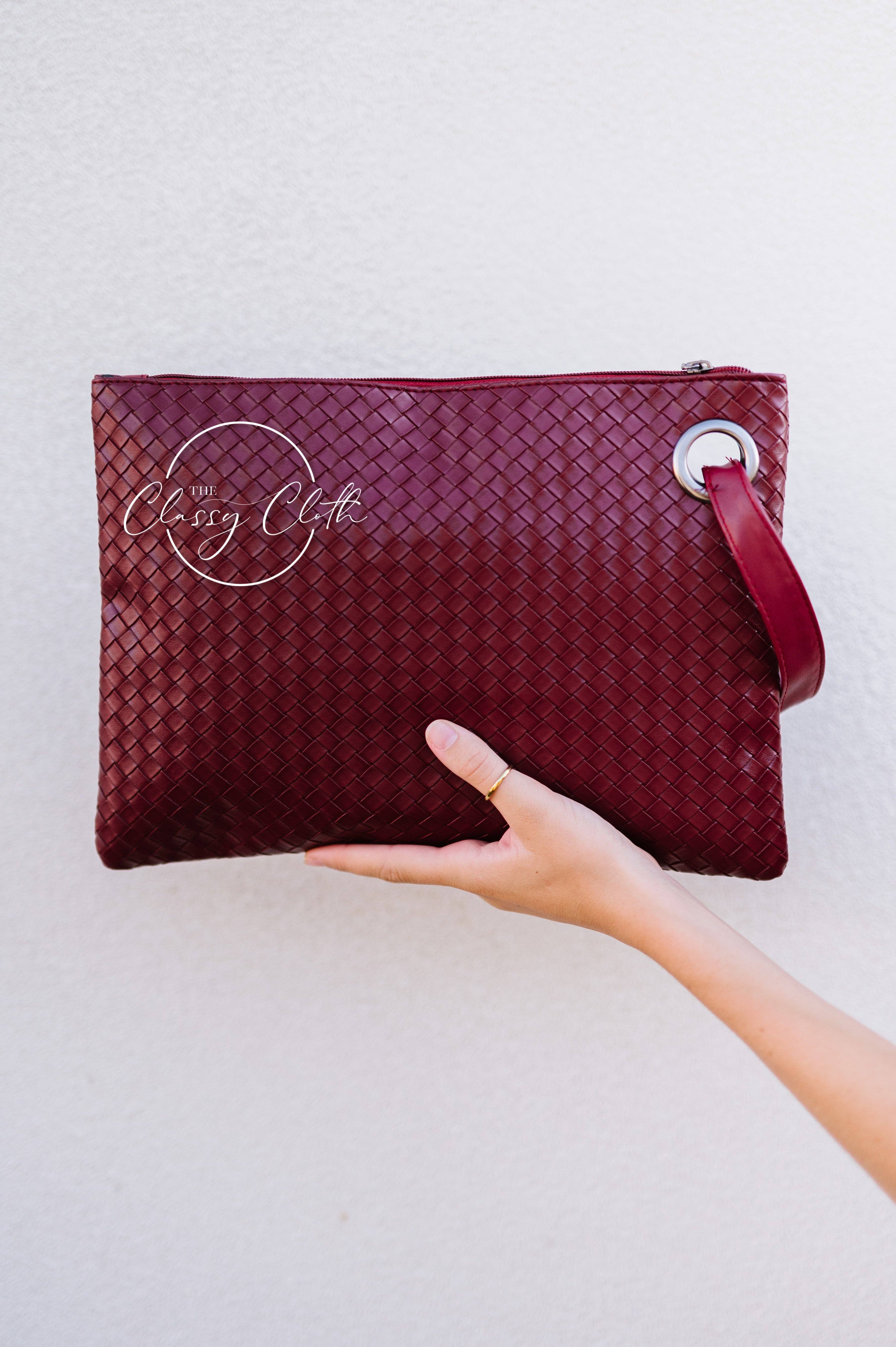 The Classy Cloth WS - Wholesale Clutch Bag - Women's - Trendy Clutch - Weave Wine RTS4