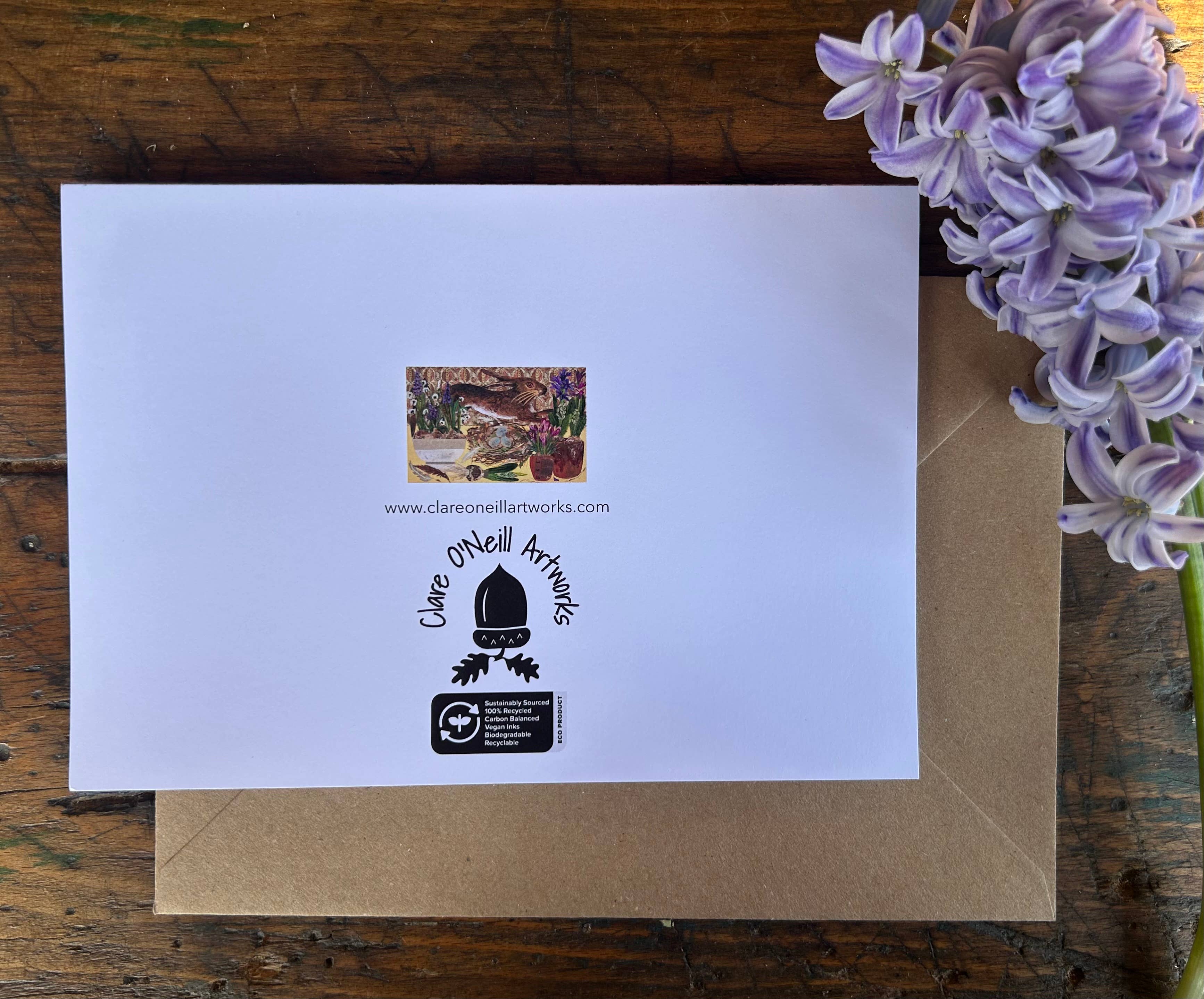 Clare O’Neill Artworks - Wholesale Everyday Greeting Card - A6 Spring Table blank greeting card 1