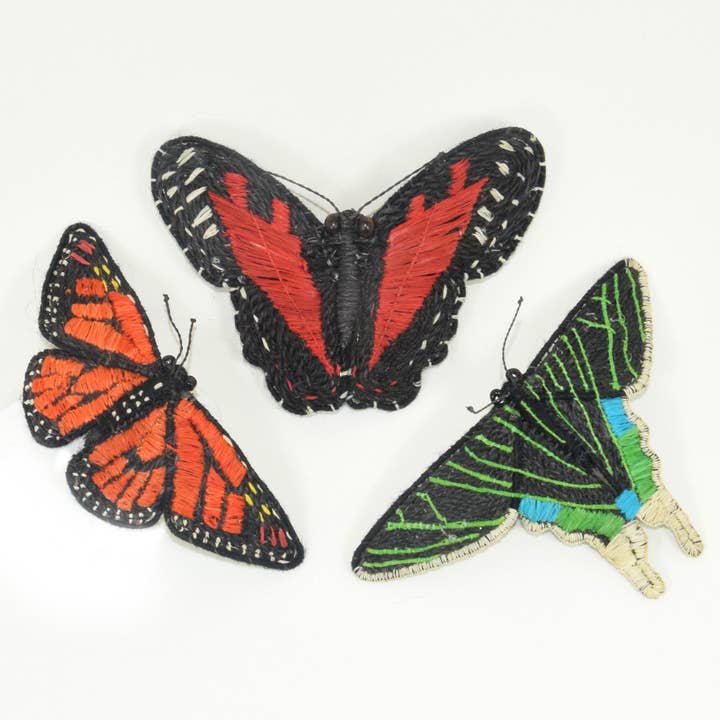Woven butterfly hair barrettes for wholesale by Amazon Ecology