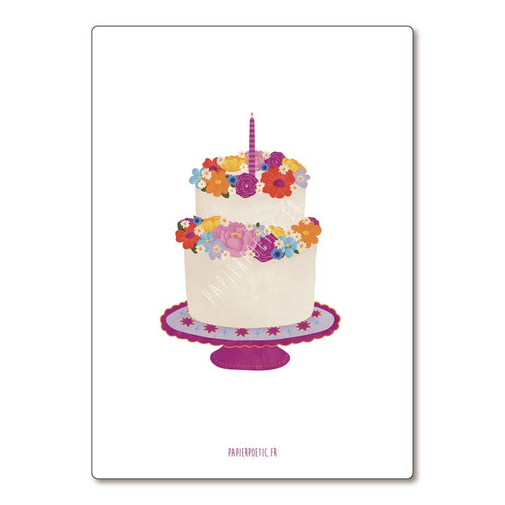 Postkort / Kort "Blomsterkage" for engroshandel hos Papier Poetic