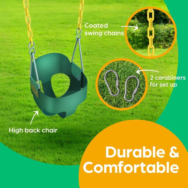 Above Edge - Wholesale Swing - Kids & Baby - Full Bucket Baby Swing Seat with Coated Chains
