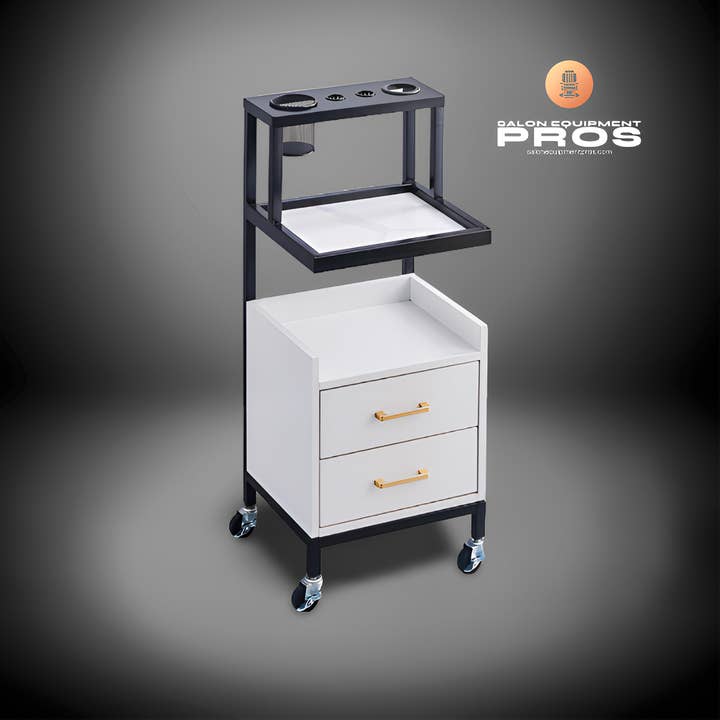 Salon Equipment Pros - Wholesale Bar Cart - Olivia Salon Trolley and Utility Cart Station on Wheels