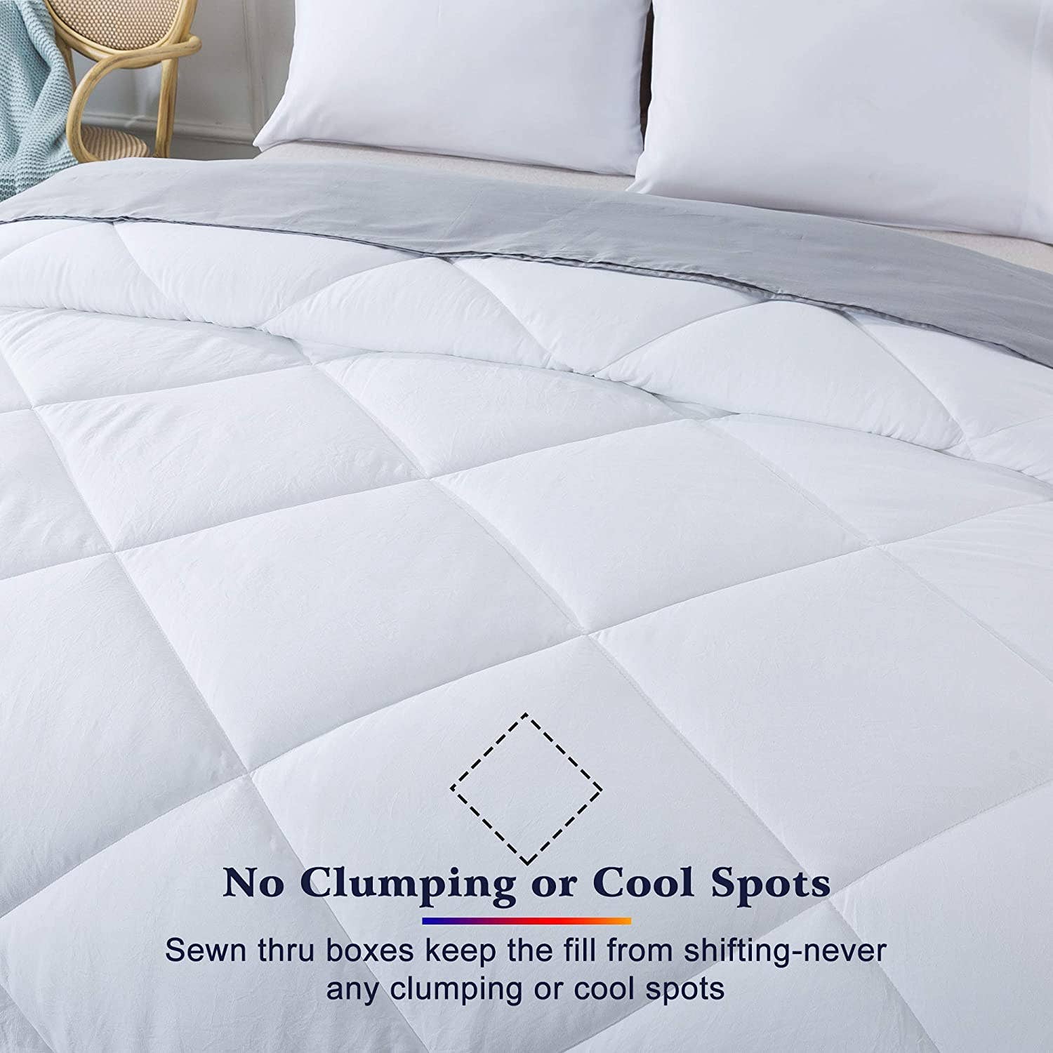 Kasentex - Vente Parure de lit - Ensemble de couette réversible en microfibre avec garnissage synthétique4