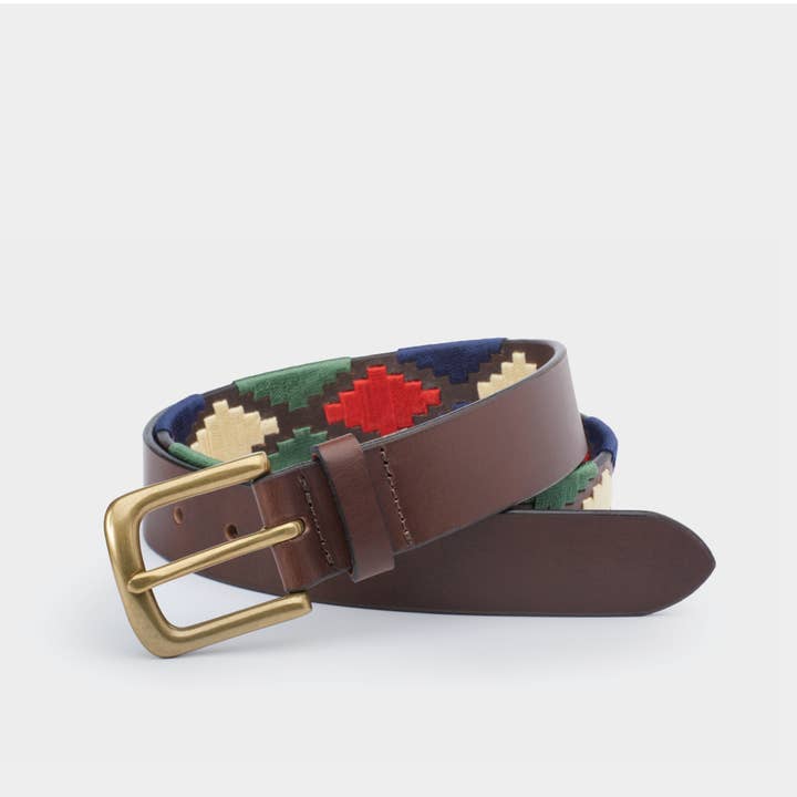 Ibex England - Wholesale Belt - Men's - Ibex England Polo Belt - Navy/Cream/Green/Red