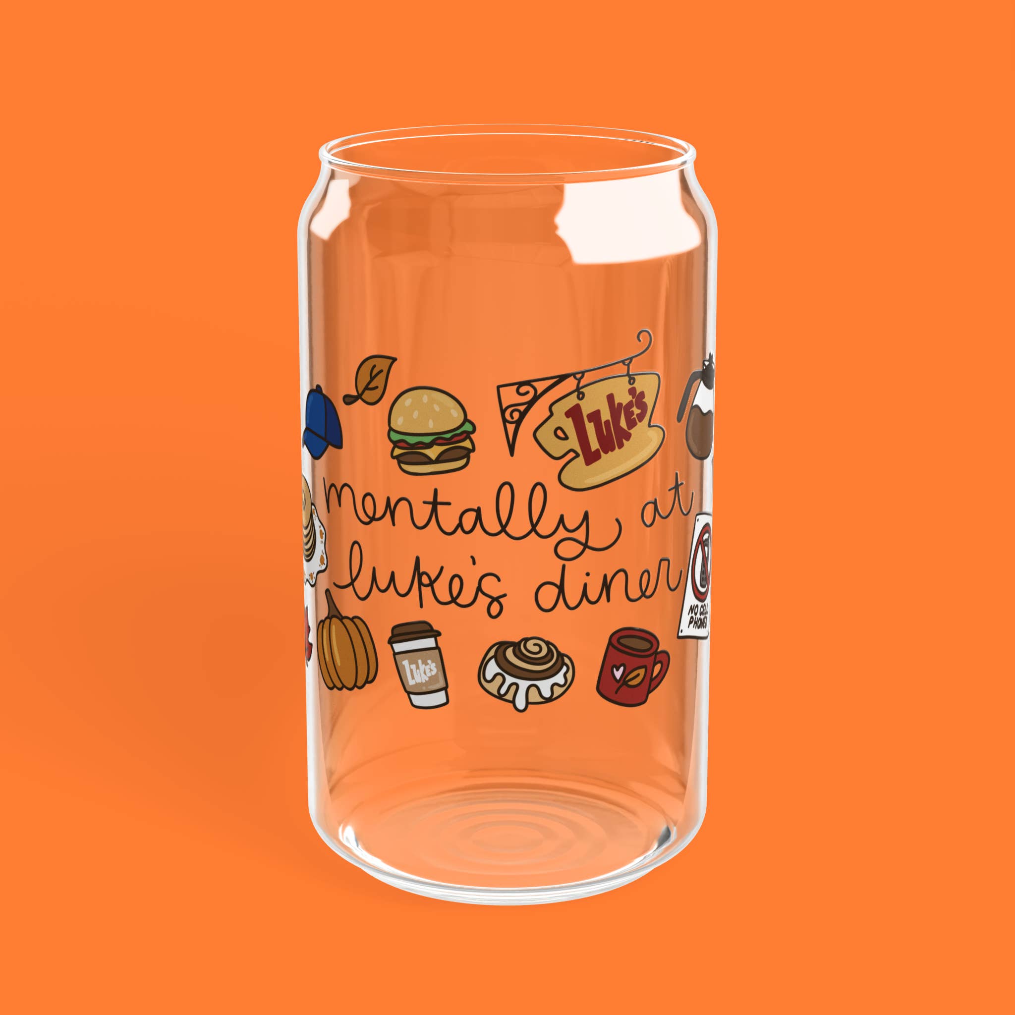 YellowBridge - Wholesale Drinking Glass/Cup - Mentally at Lukes Diner Beer Can Glass