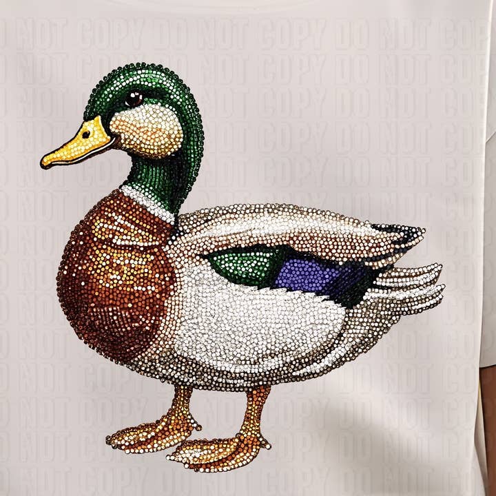 K and M Designs - Wholesale Sublimatie-transfer - Wilde Eend Pailletten 2 DTF Transfer0