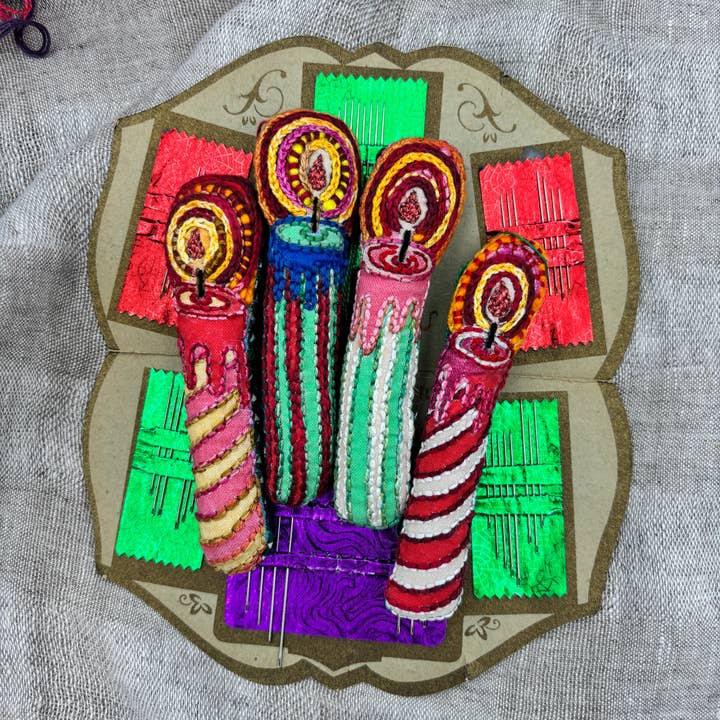 Dropcloth Samplers - Wholesale Embroidery/Cross Stitch Supplies - DIY Embroidered Candle Ornaments Printed Sampler5