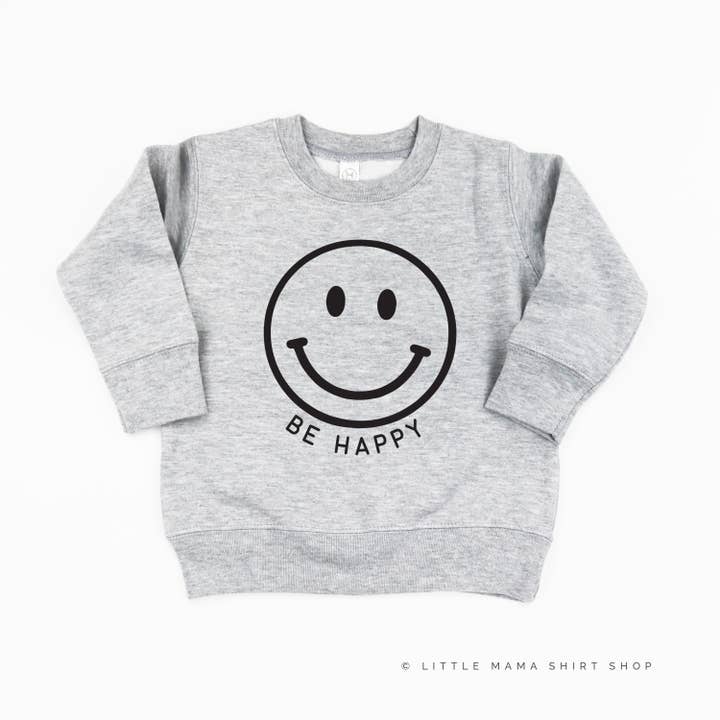 Little Mama Shirt Shop - Wholesale Sweatshirt - Kids - BE HAPPY - SMILEY FACE - Child Sweater8