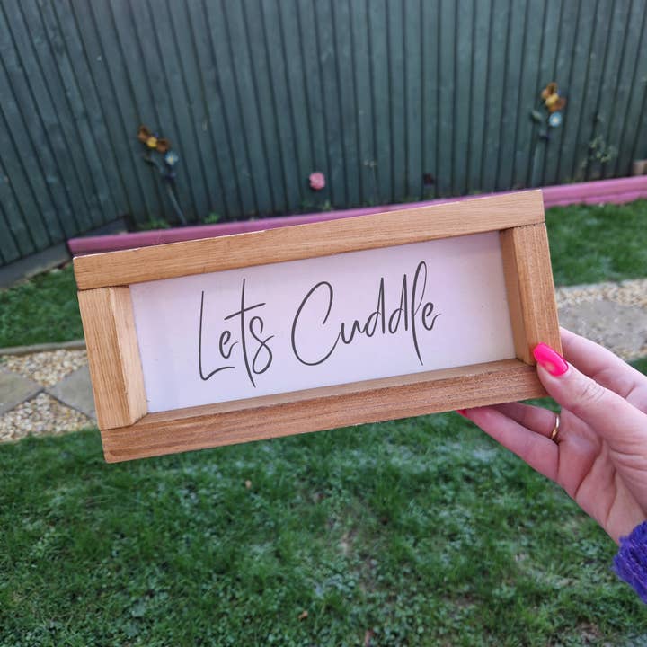 Pretty Little Signs - Wholesale Wall Sign - Lets cuddle shelfie | Wooden Sign