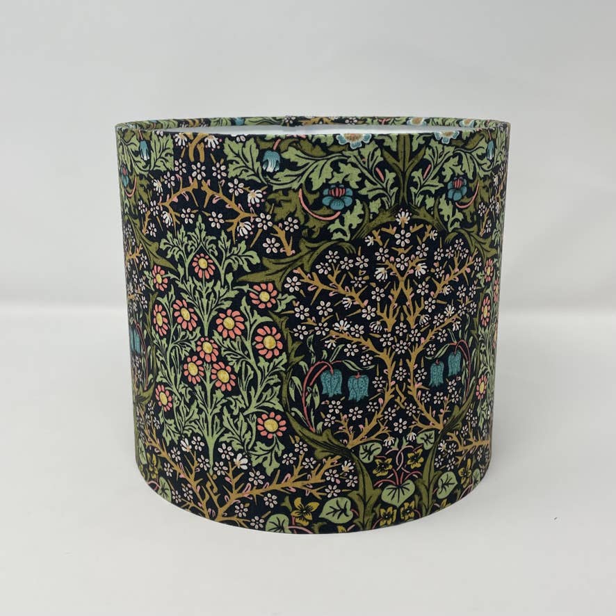 Fait Par Moi - Wholesale Lamp Shade - William Morris Blackthorn Charcoal Drum Lampshade0