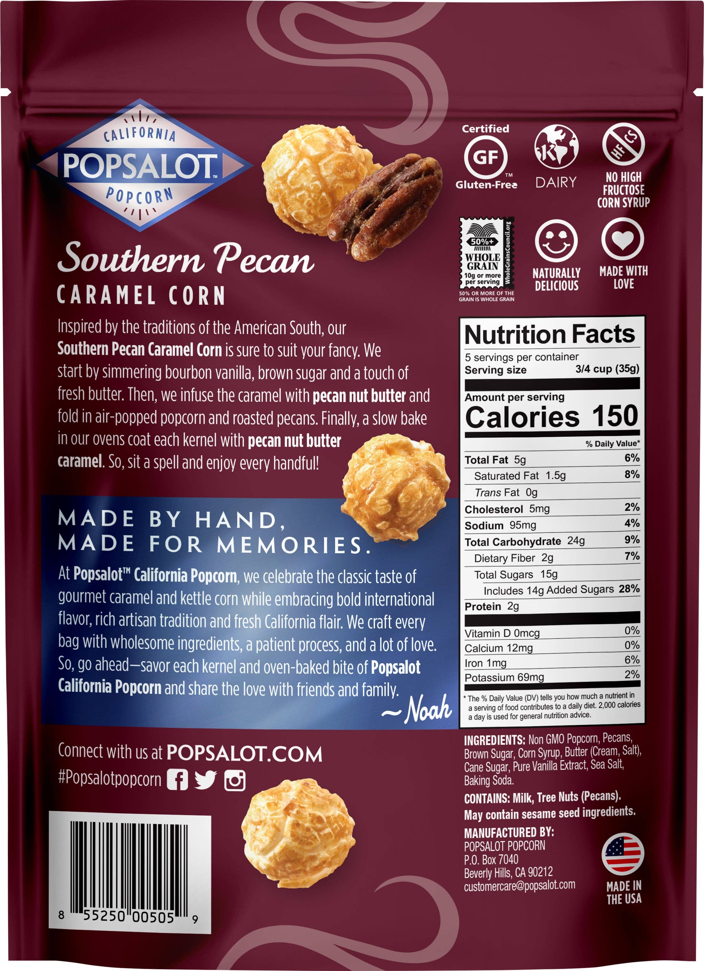 Popsalot Gourmet Popcorn - Wholesale Popcorn - Gourmet Popcorn | Southern Pecan Caramel Popcorn1
