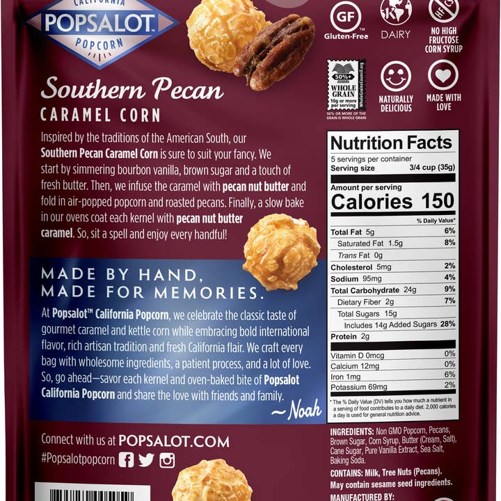 Popsalot Gourmet Popcorn - Wholesale Popcorn - Gourmet Popcorn | Southern Pecan Caramel Popcorn1