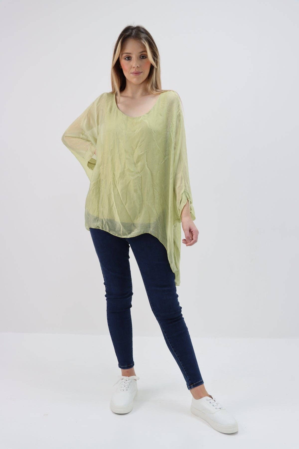 Miss Bold - Wholesale Tunic - Women's - Italian Plain Batwing Silk Tunic Top30