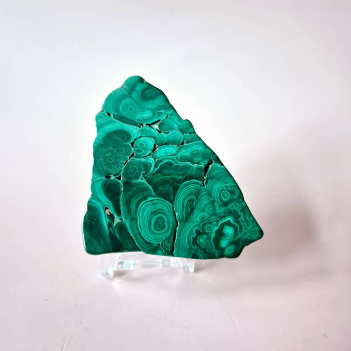 Moonlight Gemstones - Wholesale Spiritual Stone/Crystal - Gemstone Malachite Slice on Stand (50-80g)4