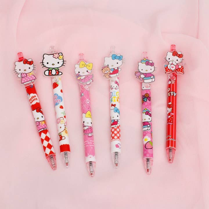 Multi Color 48 Pcs Box Set Hello Kitty Click Pens for wholesale on Faire