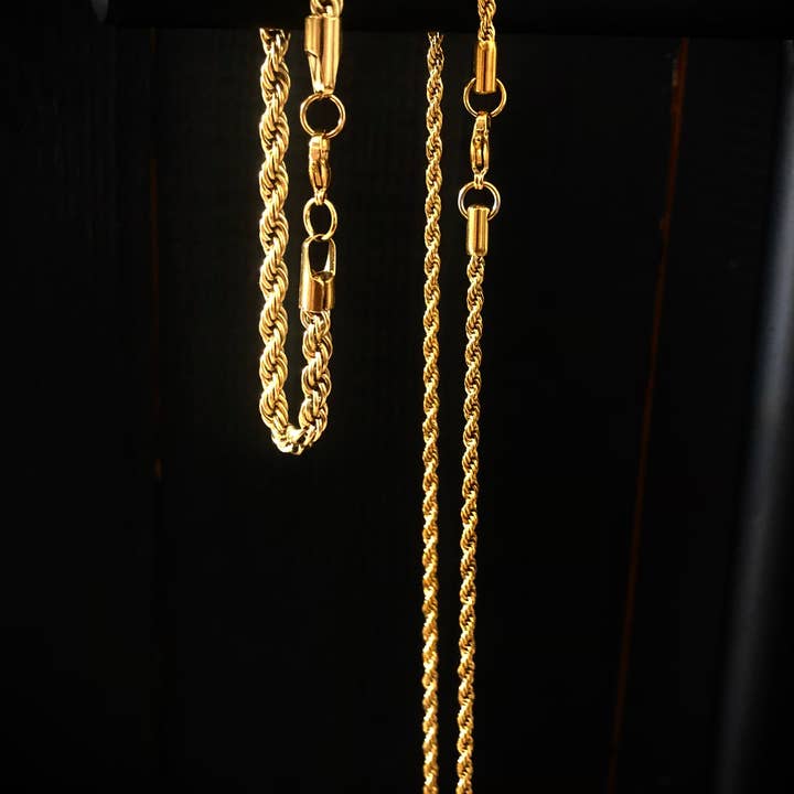 "ROPE" Chain + Bracelet Small GOUD voor wholesale door Brave Amsterdam