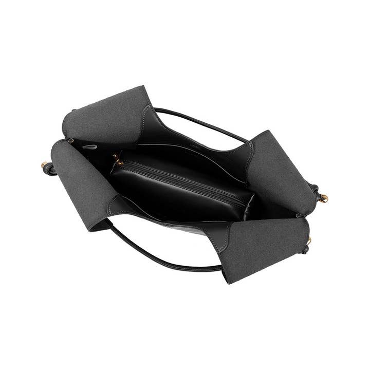 Melie Bianco - Wholesale Shoulder Bag - Women's - Tracy Black Recycled Vegan Shoulder Bag