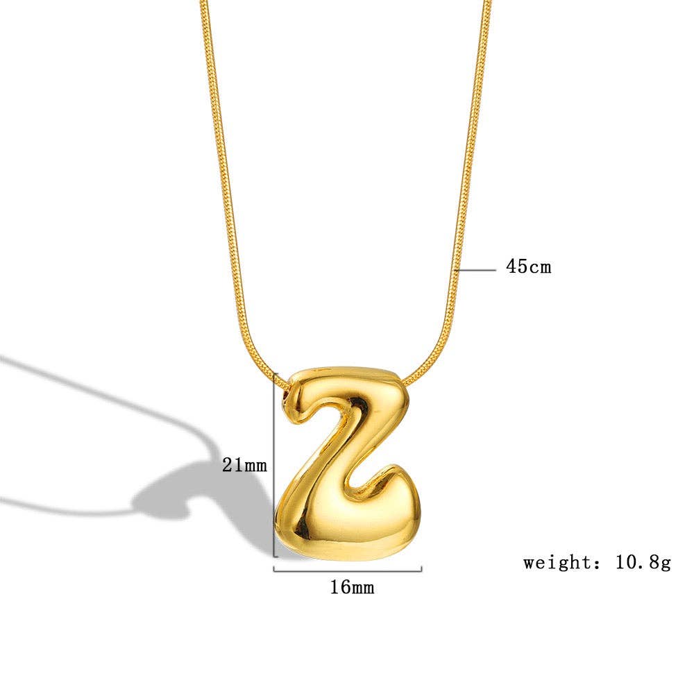 The Classy Cloth WS - Vente Colliers à pendentif - Collier avec initiale en forme de lettre à bulles - Gold RTS25