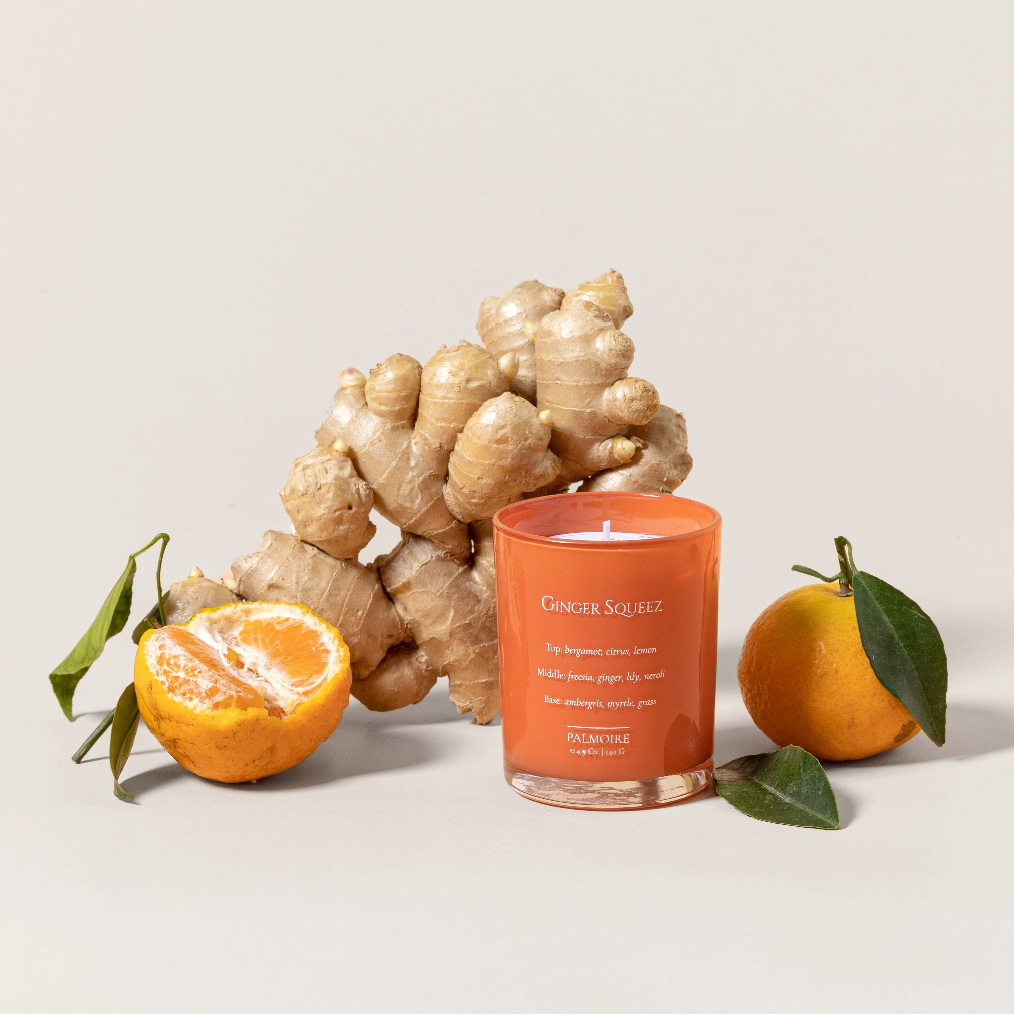Palmoire Home Fragrance - Wholesale Jar/Filled Candle - Ginger Squeez Soy Wax Candle Set (4.9 Oz / 2.3 Oz)2